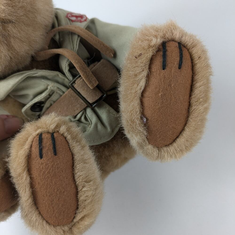 Jungle Joe Talking Brown Teddy Bear Plush Vintage Safari Friends 8" 1998 Hat - Picture 16 of 16